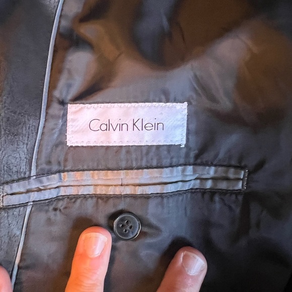 Men’s Calvin  Klein Faux Leather Blazer - Picture 4 of 9